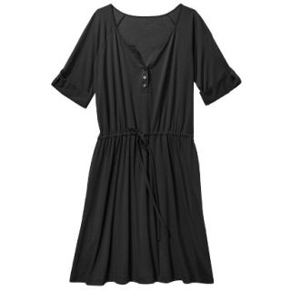 Merona Womens Plus Size 3/4 Sleeve Tie Waist Dress   Black 1