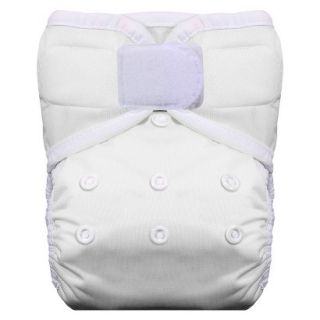 Thirsties Reusable Pocket Diaper with Hook & Loop, One Size   White