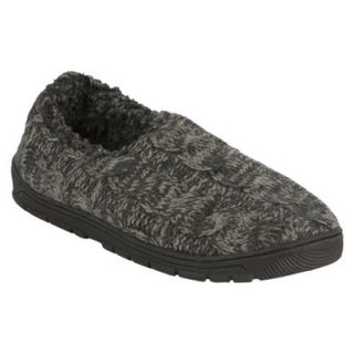 Mens MUK LUKS Neal Cable Full Foot Slipper   Charcoal Small (8 9)