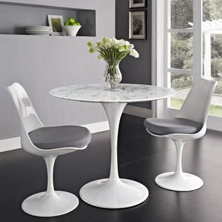 Lippa Marble Top 36 Dining Table In White