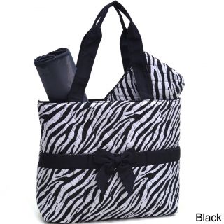Rosen Blue Zebra Print 3 piece Diaper Bag Set