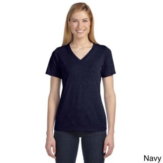Bella Bella Womens Missy Short Sleeve V neck Jersey T shirt Navy Size XXL (18)