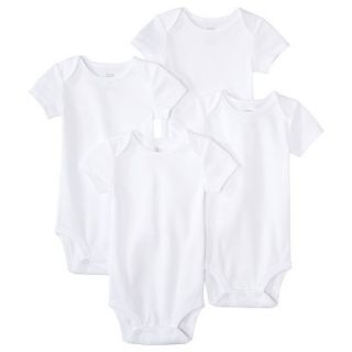Just One YouMade by Carters Newborn 4 Pack Short sleeve Bodysuit   White NB