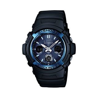 Casio G Shock Mens Multi Band 6 Atomic Blue Watch, Black