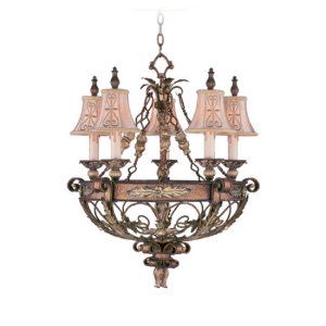 LiveX Lighting LVX 8845 64 Palacial Bronze with Gilded Accents Pomplano Chandeli