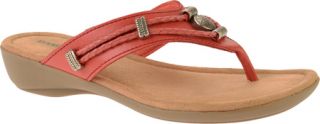 Womens Minnetonka Silverthorne Thong   Coral Leather Slip on Shoes