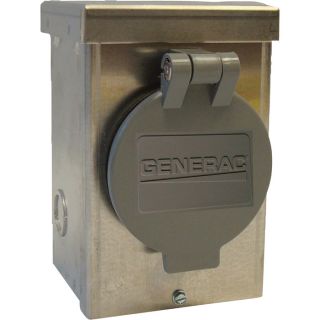 Generac Aluminum Raintight Inlet Box with Spring Loaded Lid   20 Amps, Model