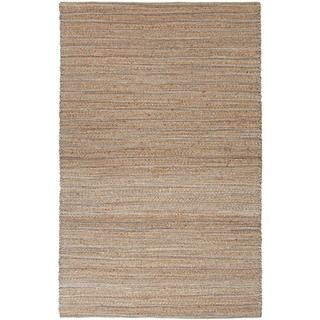 Natural Solid Jute/ Cotton Blue Rug (8 X 10)