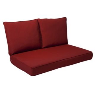 Rolston 3 Piece Outdoor Replacement Loveaseat Cushion Set   Red