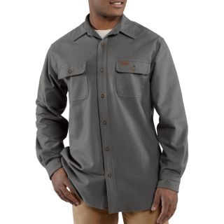 Carhartt Chamois Long Sleeve Shirt   Charcoal, Medium, Regular Style, Model