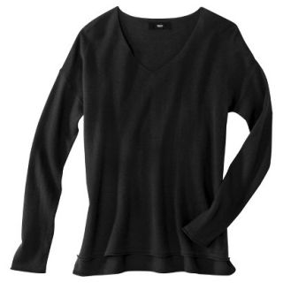 Mossimo Womens V Neck Pullover Sweater   Black XXL