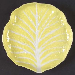 Secla Cabbage Yellow Dessert/Pie Plate, Fine China Dinnerware   Yellow, Embossed