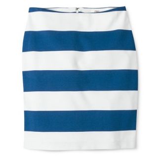 Merona Womens Ponte Skirt   Blue/Sour Cream   16