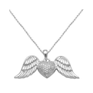 ONLINE ONLY   1/6 CT. T.W. Diamond Winged Heart Pendant, Womens