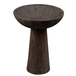 Abigial 22 Inch High With Driftwood Finish Outdoor Bird Bath