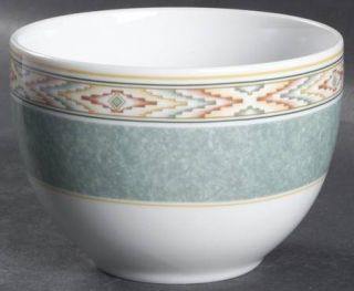 Wedgwood Aztec Open Sugar Bowl, Fine China Dinnerware   Home Collection,Green Ba