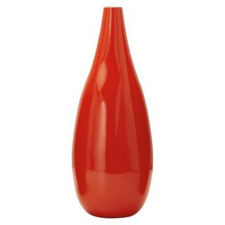 Juno Bamboo Pin Vase 19.25   Mandarin Red by Torre & Tagus