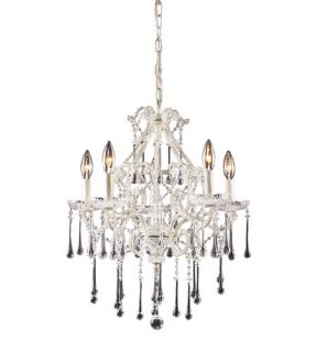 Opulence 5 Light Chandeliers in Antique White 4002/5CL