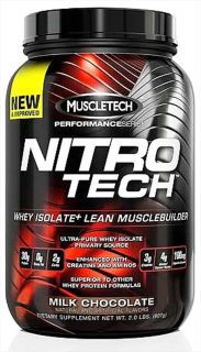 Muscletech Products   Nitro Tech Performance Series Whey Isolate Chocolate   2 lbs.