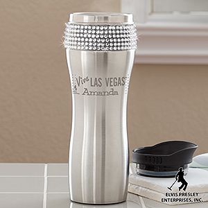 Personalized Stainless Steel Drink Tumbler   Viva Las Vegas