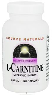 Source Naturals   L Carnitine Metabolic Energy 250 mg.   120 Capsules