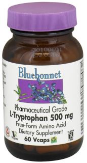 Bluebonnet Nutrition   L Tryptophan Pharmaceutical Grade Free Form Amino Acid 500 mg.   60 Vegetarian Capsules