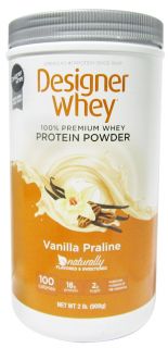 Designer Protein   Designer Whey 100% Premium Whey Protein Powder Vanilla Praline   2 lbs.