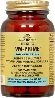 Solgar   Formula VM Prime Vitamin & Mineral Formula For Adults 50+ Iron Free   100 Tablets