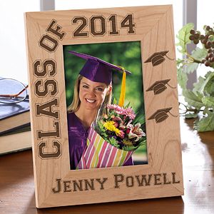 Personalized Wooden Graduation Photo Frame   Hats Off Edition