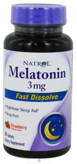 Natrol   Melatonin Fast Dissolve Strawberry 3 mg.   90 Tablets