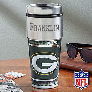Green Bay Packers Personalized NFL Football Travel Mugs