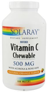 Solaray   Vitamin C Chewable Buffered Natural Orange Flavor 500 mg.   100 Chewable Wafers
