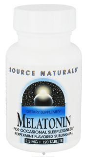 Source Naturals   Melatonin Sublingual Peppermint 2.5 mg.   120 Tablets