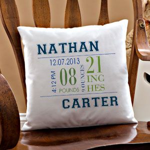 Personalized Baby Birth Pillows for Boys
