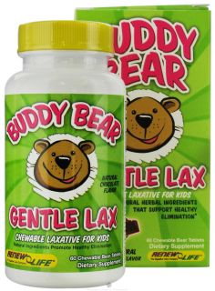ReNew Life   Buddy Bear Gentle Laxative for Children Chocolate   60 Chewable Tablets