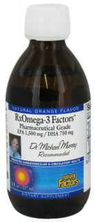 Natural Factors   Dr. Murrays RxOmega 3 Factors EPA 1500 mg / DHA 750 mg Liquid Orange Flavor   8 oz.