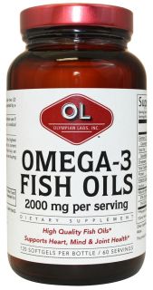 Olympian Labs   Omega 3 Fish Oils Naturopathic Division 2000 mg.   120 Softgels