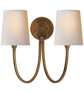 Thomas Obrien Reed 2 Light Wall Sconces in Hand Rubbed Antique Brass TOB2126HAB NP