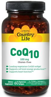 Country Life   CoQ10 100 mg.   60 Vegetarian Softgels