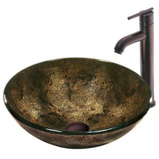 VIGO Sintra Glass Vessel Sink and Faucet Set in Oil Rubbed Bronze