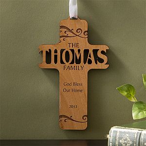 Personalized Wooden Cross   Bless Our Family