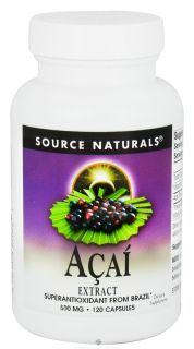 Source Naturals   Acai Extract Superantioxidant From Brazil 500 mg.   120 Capsules