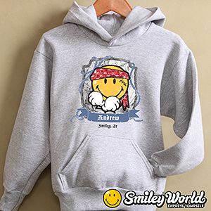 Personalized Kids Hooded Sweatshirts   Pirate Smiley Face