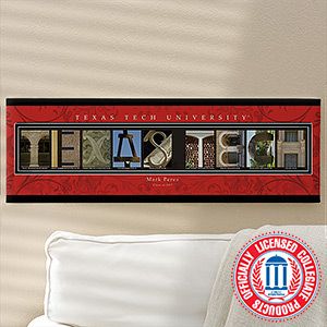 Texas Tech Personalized College Campus Photo Letter Artwork