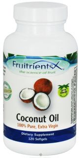 FruitrientsX   Coconut Oil 100% Pure Extra Virgin   120 Softgels