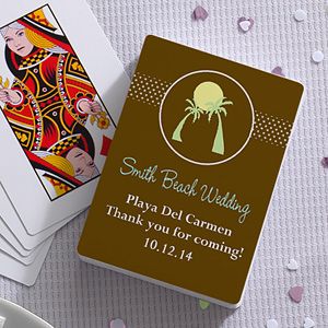Personalized Wedding Favor Playing Cards   Palm Trees