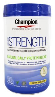 Champion Naturals   Strength Natural Daily Protein Blend Natural Vanilla Bean   28 oz.