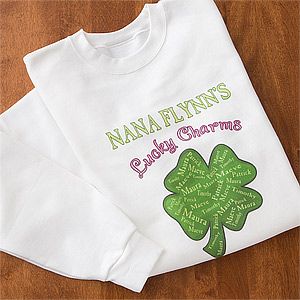 Personalized Four Leaf Clover Sweatshirt   Grandmas Lucky Charms