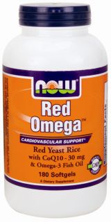 NOW Foods   Red Omega Red Yeast Rice With CoQ10 30 mg.   180 Softgels