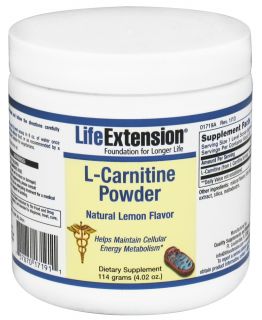Life Extension   L Carnitine Powder Lemon 1000 mg.   4.02 oz.